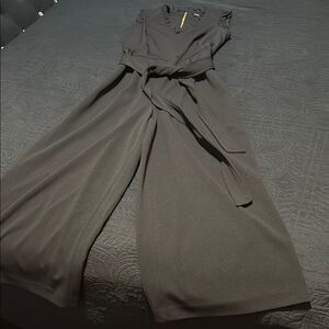 Andrew Marc Black Ruffle Jumpsuit